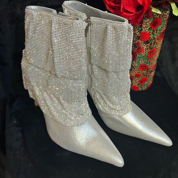 🔥🔥 AZALEA WANG Chilton Chainmail Draped Booties🔥🔥NWT SZ 11 - Picture 9 of 15